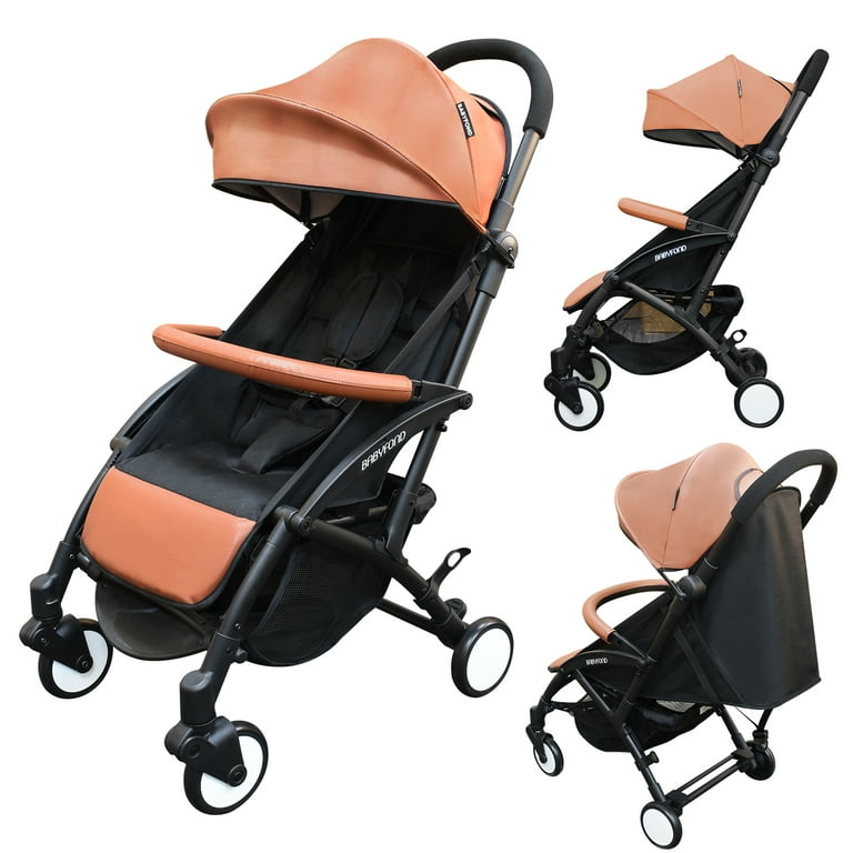Babyfond Baby Stroller Pram PU Leather Lightweight Folding Baby