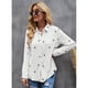 thumbnail image 5 of Blusa túnica de manga larga, camisa elegante con cuello en V, camisa con botones, camisa informal holgada de manga larga, 5 of 7