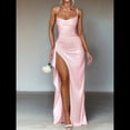 thumbnail image 4 of Vestido de Dama de con Tirantes Finos y Satén con Volantes para Mujer Rosa M, 4 of 7