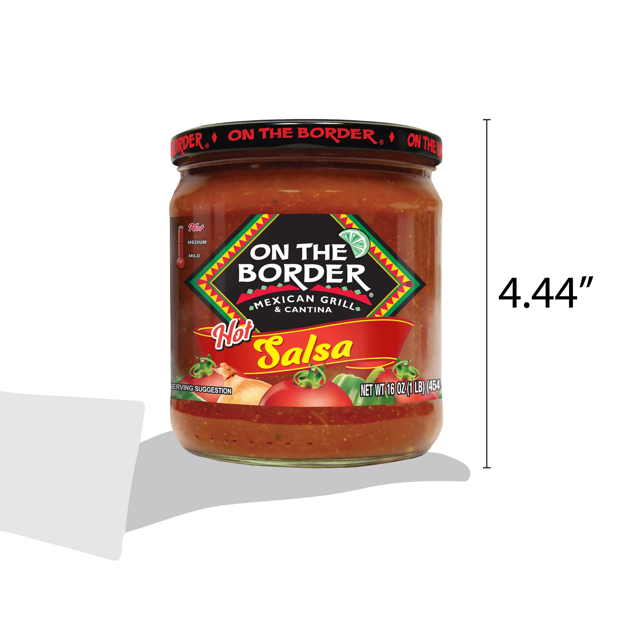 On The Border Hot Salsa, Gluten-Free, 16 oz Jar