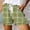 Army Green, variant on YANGXINX Womens Shorts Summer Plaid Print Drawstring Elastic Waisted Casual Lightweight Loose Fit Workout Pants with Pockets