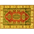 thumbnail image 1 of Ahgly Company Machine Washable Indoor Rectangle Geometric Yellow Traditional Area Rugs, 5' x 7', 1 of 4