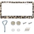 thumbnail image 2 of EIGTHTAIL License Plate Frame  Sparkly License Plate Tag Cover with Multifaceted Rhinestones  Stainless Steel Crystal  License Plate Holder for Universal Exterior Car Accessories  Leopard, 2 of 7