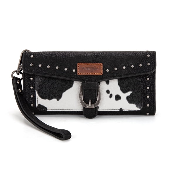 Wrangler Womens Wallet Western Wristlet for Women Rfid Wallet with Detachable Credit Card Holder, Black