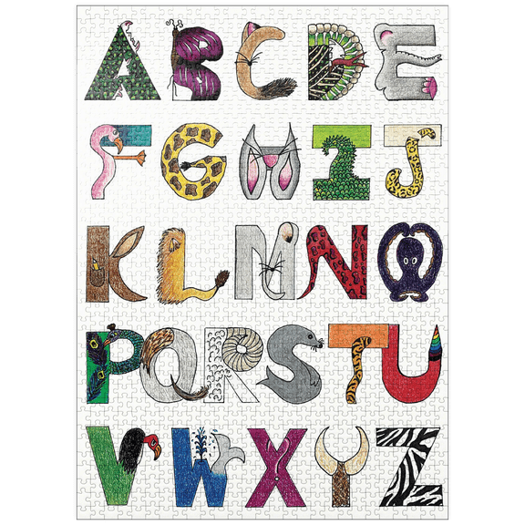 MyPuzzle - Illustration Artwork: Hand-Drawn Alphabet Animals - Premium 1000 Piece Jigsaw Puzzle for Adults