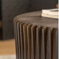 thumbnail image 3 of Llinc Store Natural Style Cylindrical Nesting Coffee Table Set with Vertical Textured Embossed Design for Living Room, Office and Dining Room, Dark Brown, 3 of 8