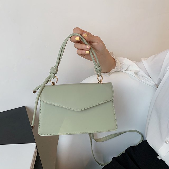 Bolso bandolera de cuero PU Vintage para mujer, bolsos pequeños con solapa para mujer (verde)