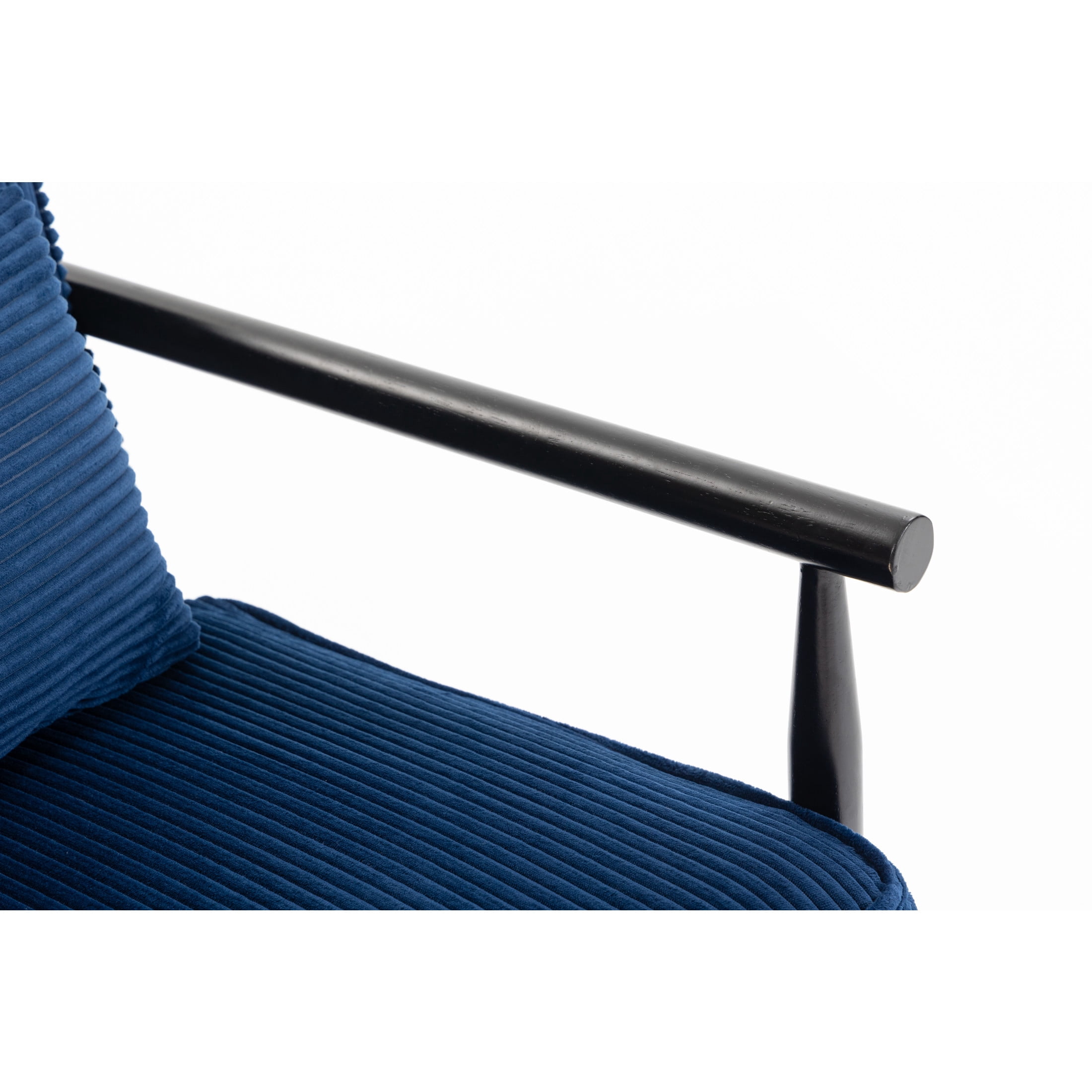 GDF Studio Almere Mid-Century Modern Accent Chair with Under-Seat Storage, Corduroy Reading Armchair, Blue