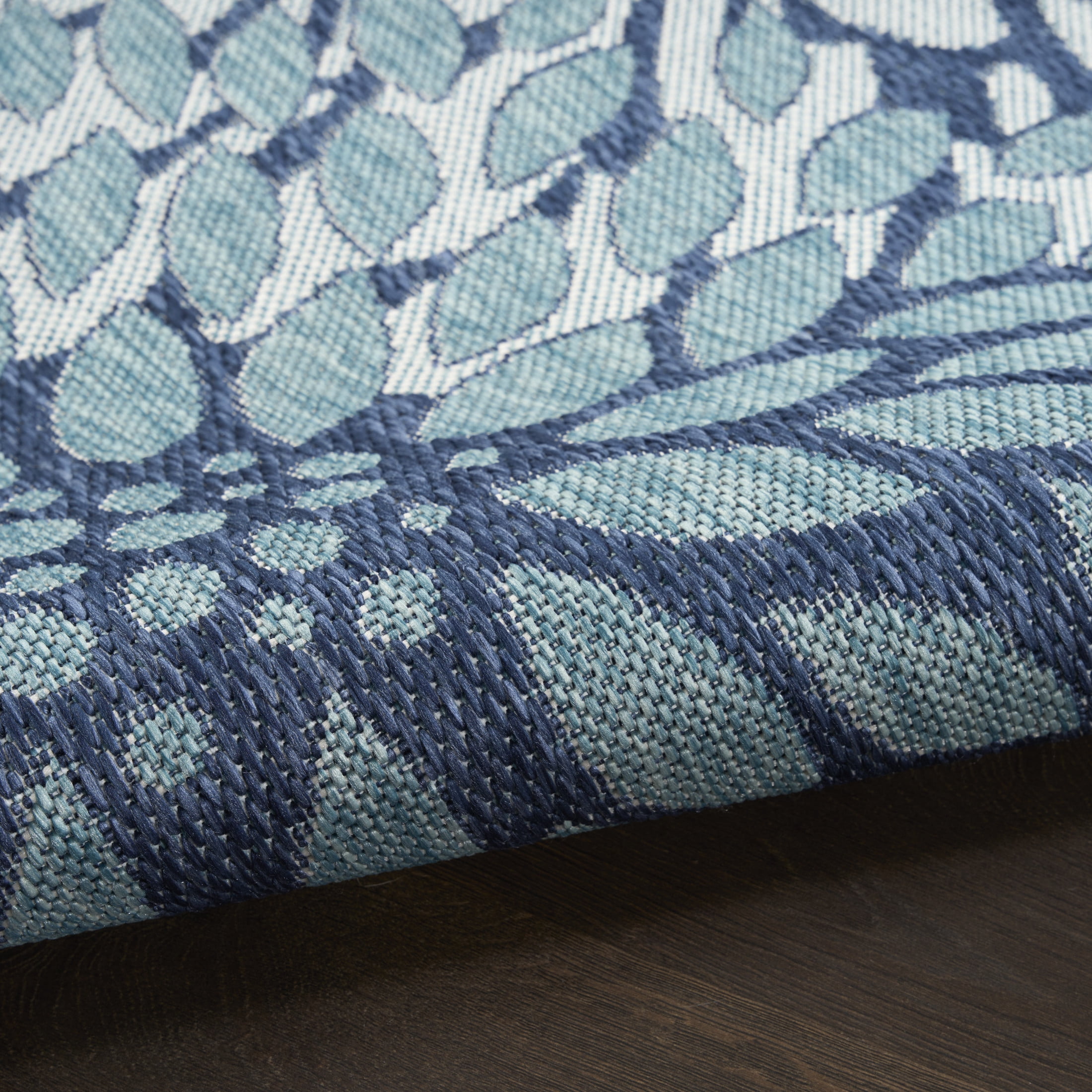Nourison Garden Oasis 2' x 4' Navy Tropical Rug