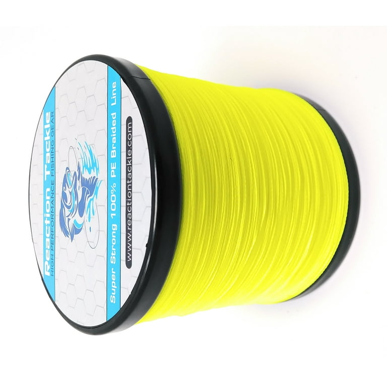 Reaction Tackle Braided Fishing Line Hi Vis Yellow 80lb 500yd, Size: 80 lbs