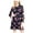 Blue - amsterdamwindo, variant on MAISON JULES Womens Navy Sheer Floral Long Sleeve Jewel Neck Knee Length Fit   Flare Dress S