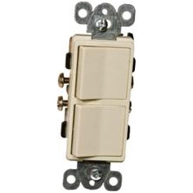 Morris Products 81980 Commercial Grade Decorator Double Rocker Switch Ivory 15A-120 - 277V