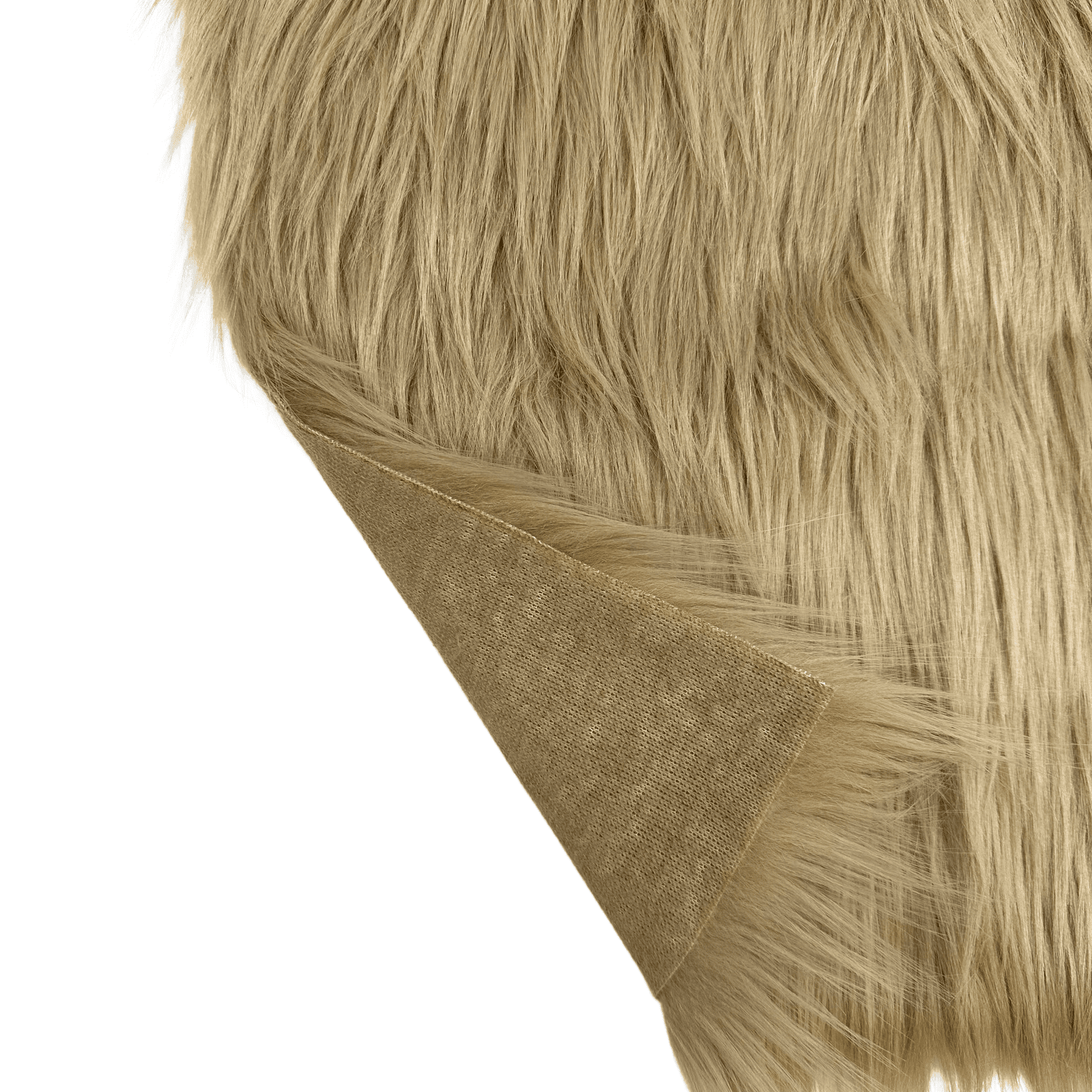 Ice Fabrics Faux Fur Fabric Squares - 30x30 Inches Pre-Cut Craft Fur Fabric - Shaggy Mohair Fabric for Costumes, Apparel, Rugs, Pillows, Decorations and More - Beige Fur Fabric