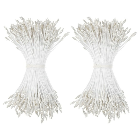 Uxcell 720-Pack Flower Stamens for Crafts, 2mm Double Heads Artificial Floral Pistil for DIY Making [White]