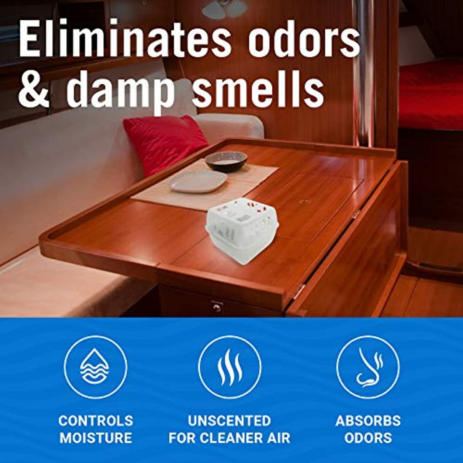 Better Boat Refillable Dehumidifier Bucket with Refill Bag for Moisture Control, Covers Up to 250 sq. ft., Unscented