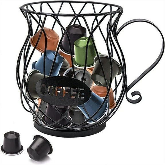 WEISIPU Coffee Pod Holder and Organizer Coffee Capsule Storage Basket Large black Mug