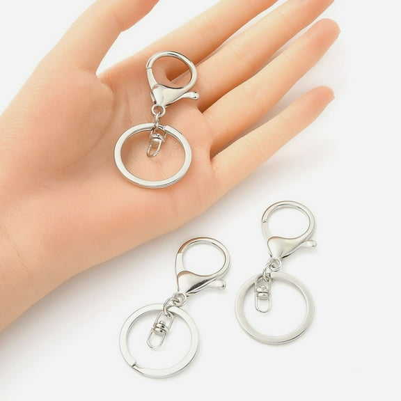 OATIPHO 10Pcs Silver Metal Key Chain Clips Lobster Clasps Durable for Decoration