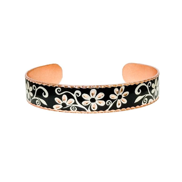 FRONT LINE JEWELRY Wolf Cuff Bracelet – Adjustable Copper Bracelet For Men & Women, Wolf Design, Scratch-Resistant