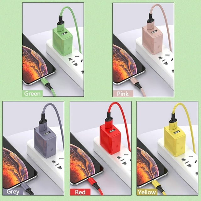 jesticaly US Plug Phone Charger 2 Ports Socket Charging Adapter Home Office Head Watermelon Red 1Set
