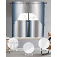 thumbnail image 3 of Navy Blue Grey Kitchen Curtains Swag Valance and Tier Curtains Set 24 Inch Length, Gray Farmhouse Modern Rustic Rod Pocket Drape Panels Pair Swag Curtain for Bathroom/Cafe/Window, 3 of 6