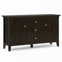 Simpli Home Bedford SOLID WOOD and Pine 54 inch x 17 inch Rectangle Transitional Sideboard Buffet in Dark Tobacco Brown