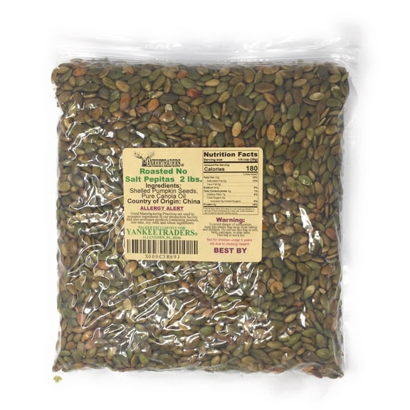 YANKEETRADERS® Roasted, No Salt Pumpkin Seeds(Pepitas) - 2 lbs.