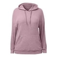 thumbnail image 5 of Women's Casual Hooded Sweater, Womens Hoodies Sweaters Lightweight Women Pullover Sweaters Comfy Women's Thin Shirts Soft Ribbed Knitted Crew Neck Long Sleeve Tops Blouse Gym Workout Activewear, 5 of 6