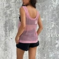 thumbnail image 4 of NaWent Fishnet Tank Tops Women Clearance Going Out Knitted Shirt Sleeveless Loose Summer Casual Top Hot Pink S, 4 of 4