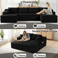 thumbnail image 5 of QNACPY 133.5" Oversized U-Shaped Cloud Couch,Comfy Boneless Deep Seat Modular Sectional Sofa with Cup Holders, Modern Corduroy Foam Compressed Sofa Set for Living Room, Apartment,Black, 5 of 8