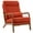 Burnt Orange, variant on Tcbosik High Back Mid-Century Modern Armchair, Bronzing Cloth Upholstered Lounge Chair with Solid Wood Frame and Waist Pillow for Living Room, Study, or Balcony (Brown)