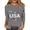 Gray_016, variant on Womens Shirt 250 Anniversary USA Shirt 3/4 Length Sleeve Tops Patriotic Graphic Tees Shirts Summer Tops 1776-2026 Wine L