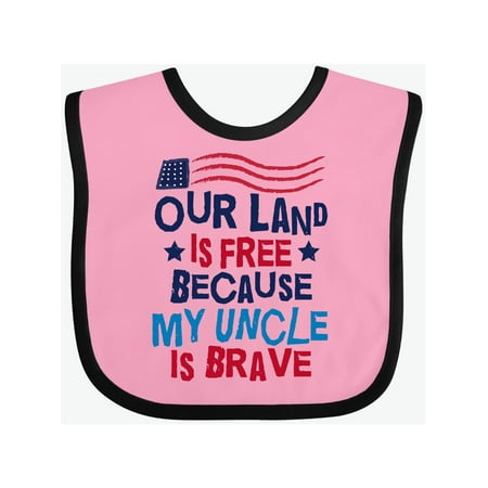 

Inktastic Military Uncle Proud Nephew Freedom Gift Baby Boy or Baby Girl Bib