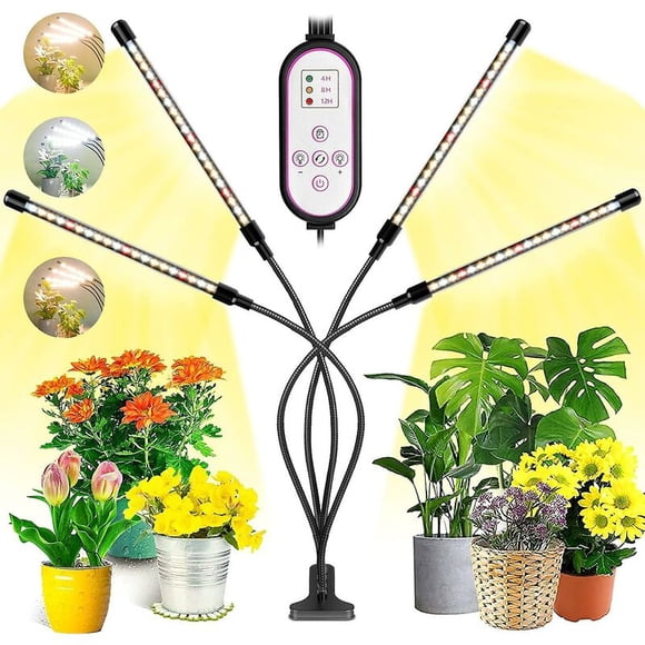 2020 new 80 leds 4 heads plant lamp auto timing on/off led grow light for seedlings succulents orchid