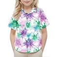 thumbnail image 4 of Delliss Toddler Hawaiian Shirt Tie-Dye Hawaiian Short Sleeved Shirt Button Shirt Party Holiday Camp Casual Top, 4 of 7