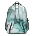 thumbnail image 3 of Green and White Marble Pattern Backpack for School, Cute School Bag with Adjustable Shoulder Straps and Padded Back, 16.9"x12.6"x5.9", 3 of 5