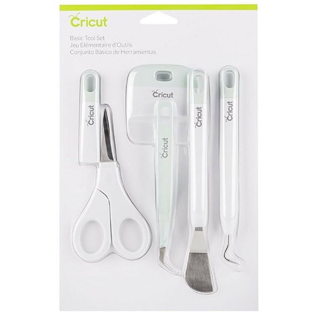 Cricut Basic Tool Set - Juego de Herramientas de Precisión de 5 Piezas para Manualidades y DIYs, Perfecto para Proyectos con Vinilo, Papel y Iron-on, Menta