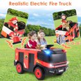 thumbnail image 6 of Lazy Buddy Kids Ride On Car 12V  Electric Powered Red Fire Truck Toy w/ Remote Control, LED Lights, Siren for Toddler 3+, 6 of 8