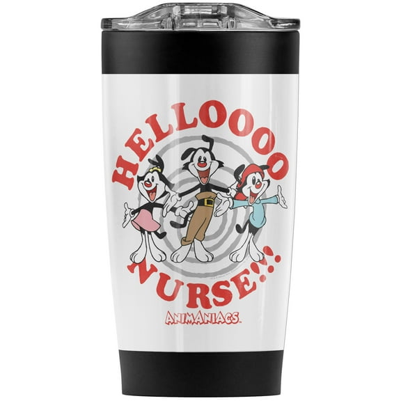 Animaniacs Hello Nurse Stainless Steel Tumbler 20 oz Coffee Travel Mug/Cup, Vacuum Insulated & Double Wall with Leakproof Sliding Lid | Great for Hot Drinks and Cold Beverages