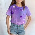 thumbnail image 2 of ZTKWD Shirts for Boys Girls Kids Tops Short Sleeve Starry Sky Galaxy Print for Teens 6-16 Years, 2 of 4