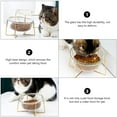 thumbnail image 4 of Niceauty 1Pc Glass High Base Pet Feeding Bowl Golden for Cats and Small Dogs, 4 of 6