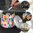 thumbnail image 4 of Yayeee Ashtray with Lid for Cigarette Smokeless Stainless Steel Home Ash Holder, Watercolor Circles, 4 of 7