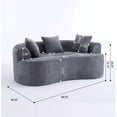 thumbnail image 4 of Sofa en forma de cuadrante, diseño moderno con respaldo bajo y cojines profundos, sofá grande para dos personas con espuma autoinflable que no requiere montaje (telar de chenille gris)., 4 of 4