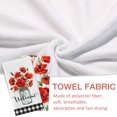 thumbnail image 3 of Welcome Spring Poppy Flower Kitchen Dish Towel Set of 2, Red Floral Hand Towel Buffalo Plaid Check Drying Baking Cooking Cloth, Watercolor Summer Seasonal Kitchen Decor 18x26 Inches, 3 of 6
