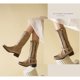thumbnail image 2 of OAVQHLG3B Botas de mujer Botas de tacón bajo Botas de piel nobuk para mujer Botas elegantes, 2 of 8