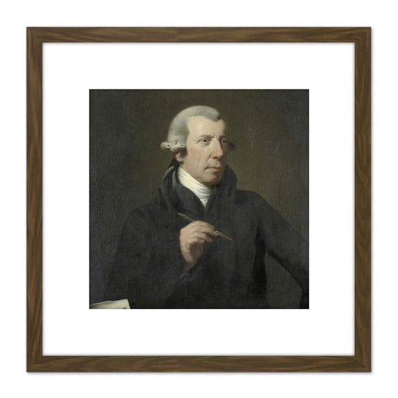 Hodges Reinier Vinkeles Draftsman Engraver 8X8 Inch Square Wooden Framed Wall Art Print Picture with Mount