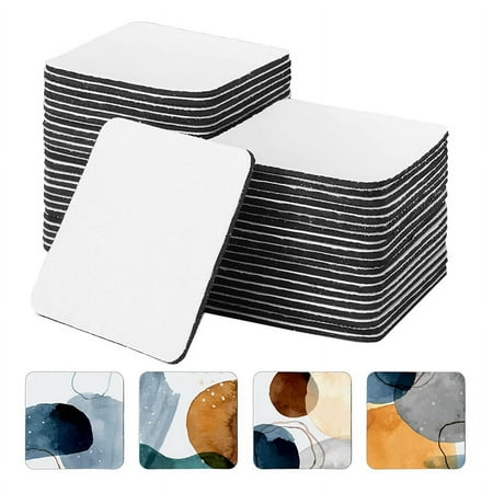 

50Pcs Square Sublimation Coaster Sublimation Blank Cup Coasters Square Blank Rubber DIY Coasters Heat Cup Mat