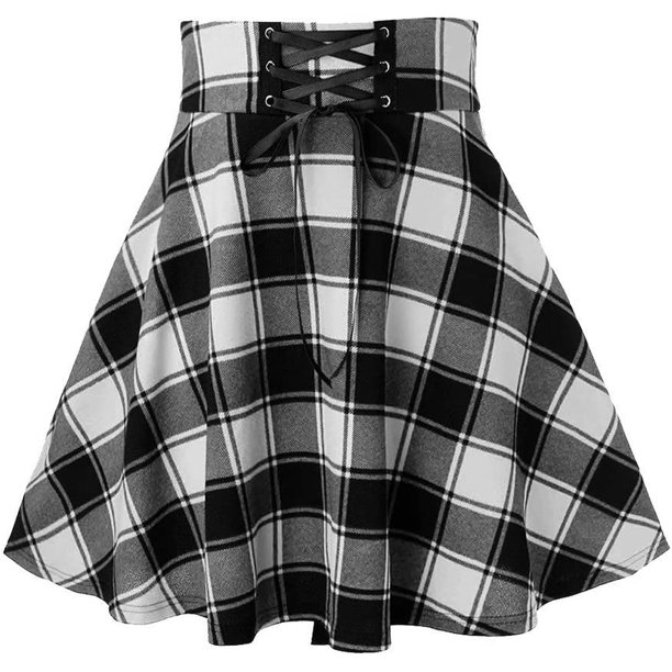 Minifalda gótica a Cuadros para Mujer, Falda Corta de Cintura Alta a Cuadros Xishao ropa