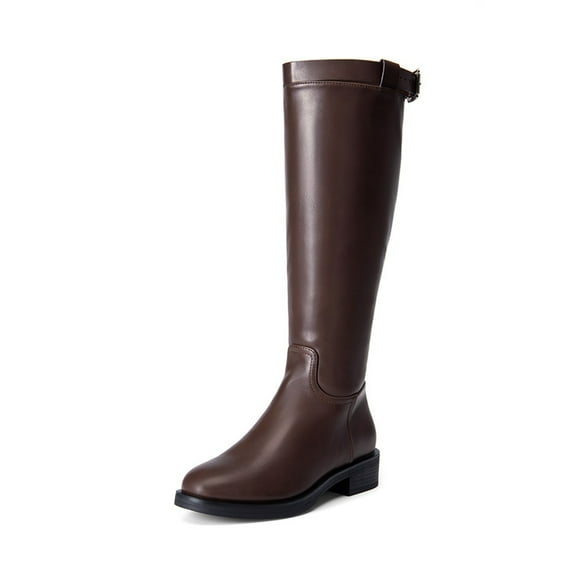 DREAM PAIRS Women's Knee High Riding Boots, Classic Equestrian Style Tall Boots with Buckle Strap