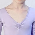 thumbnail image 5 of LYMAYTER Ballet Leotards for Girls Long Sleeve Leotard Glitter Tutu Skirt Cute Ballet Practice Set 3-11Y, 5 of 8