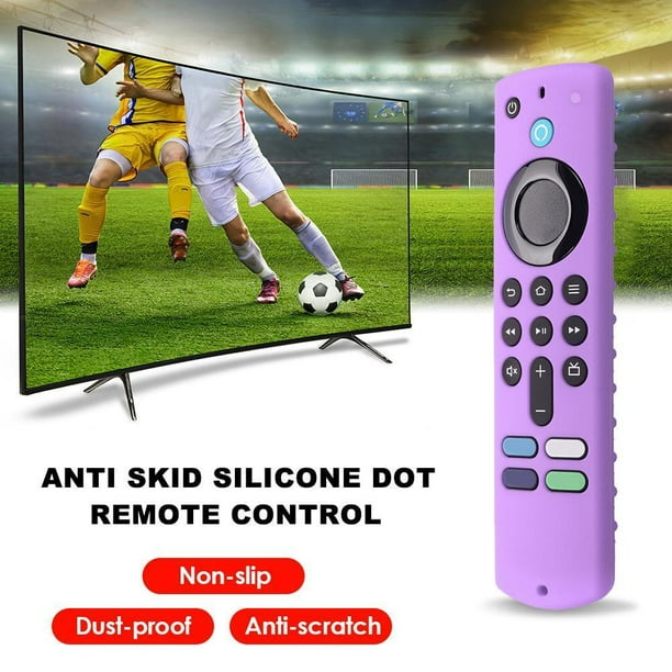 Estuche protector de control remoto con cordón para Fire TV Stick 3ra generación (púrpura)